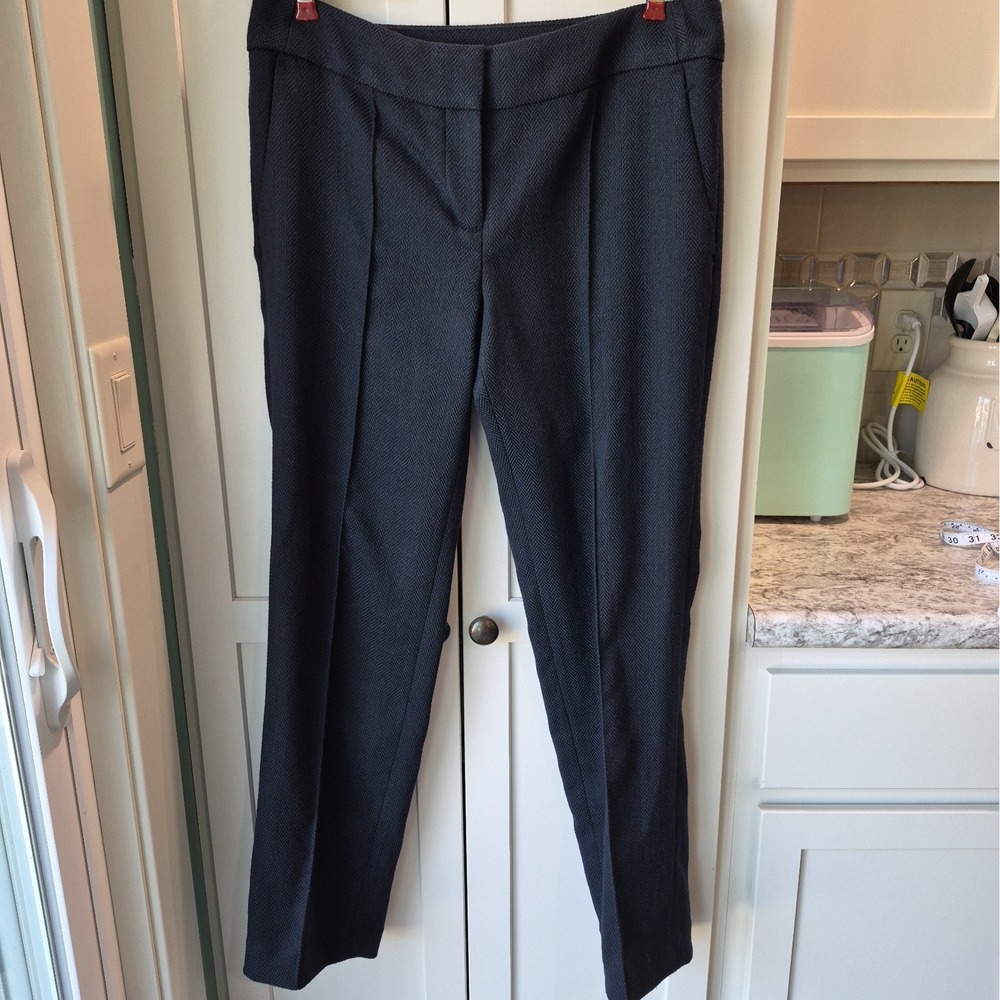 Ann Taylor Loft Women's Dress Pants Marisa Trouser Size 6P Petite Balck/ Blue